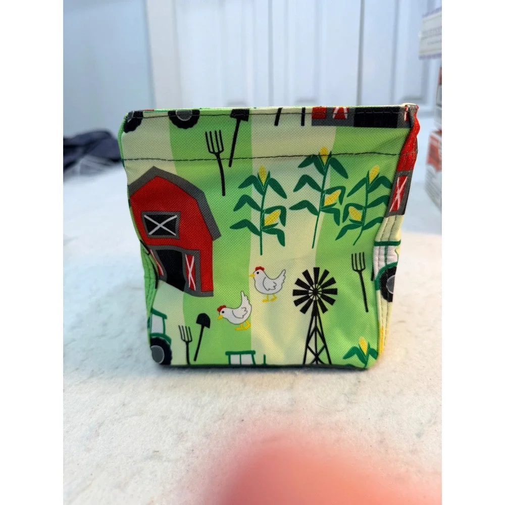 Thirty-One Little Carry-All Caddy Farm Fun Print 3401AD270000 Green Barn Chicken